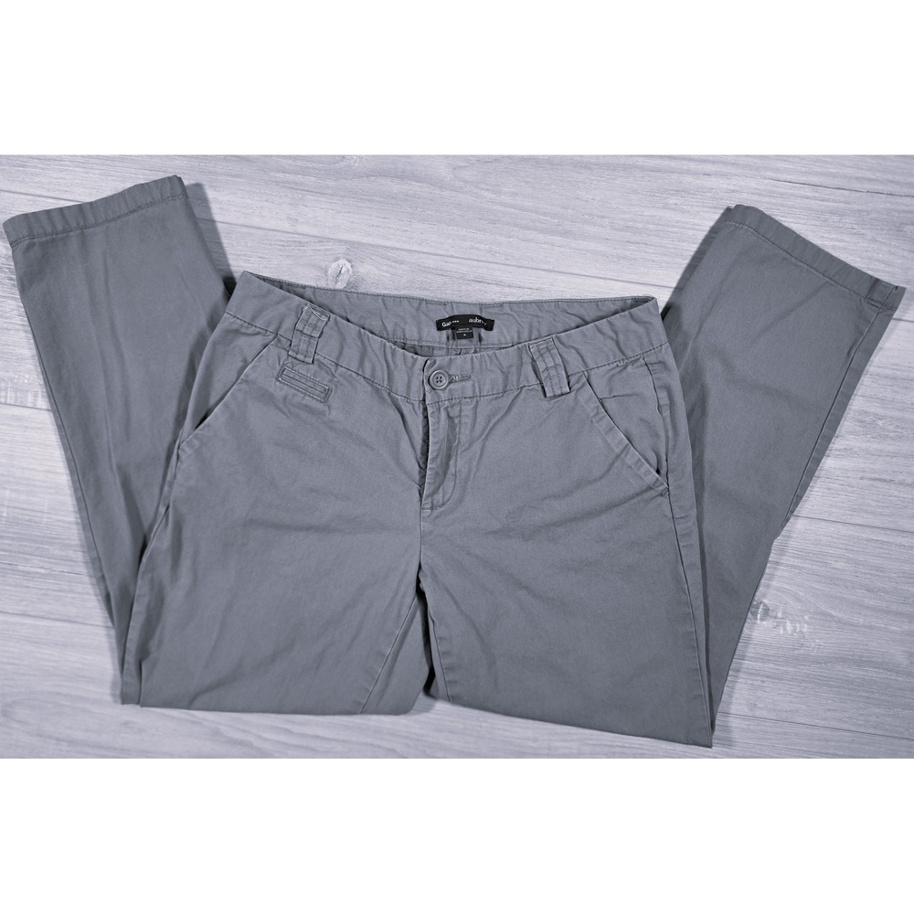 Gap‎ Aubrey Chino Pants Gray Straight Leg Cotton Trousers Mercury size Womens 4